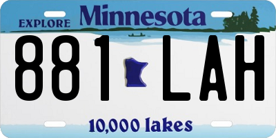 MN license plate 881LAH