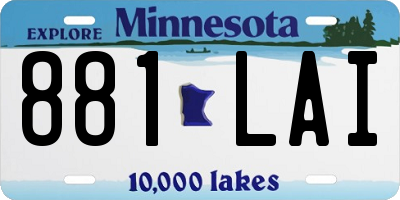 MN license plate 881LAI