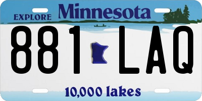 MN license plate 881LAQ