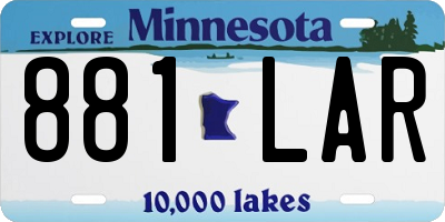 MN license plate 881LAR