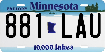 MN license plate 881LAU