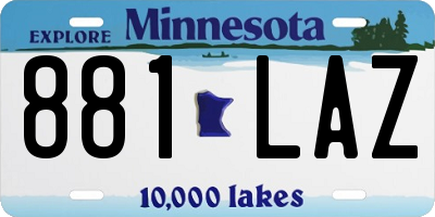 MN license plate 881LAZ