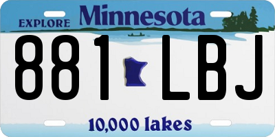 MN license plate 881LBJ