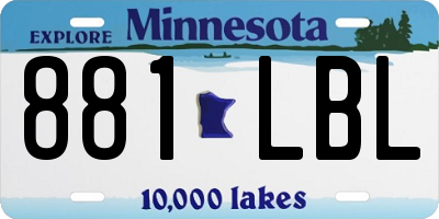 MN license plate 881LBL