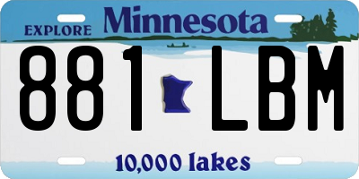 MN license plate 881LBM