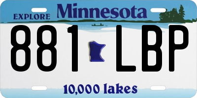 MN license plate 881LBP