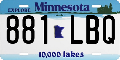 MN license plate 881LBQ