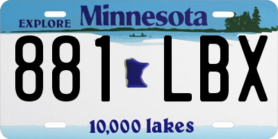 MN license plate 881LBX