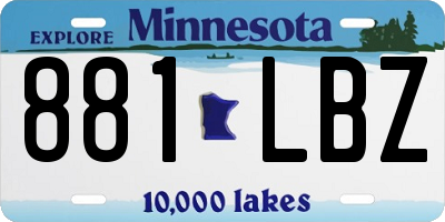 MN license plate 881LBZ