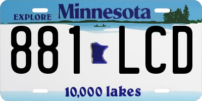 MN license plate 881LCD