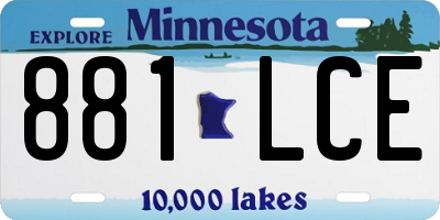 MN license plate 881LCE