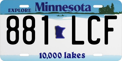 MN license plate 881LCF