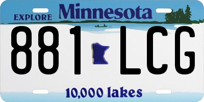 MN license plate 881LCG