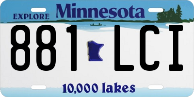 MN license plate 881LCI