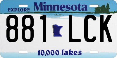 MN license plate 881LCK