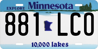 MN license plate 881LCO