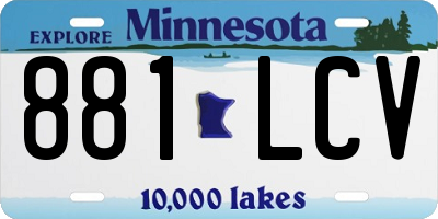 MN license plate 881LCV
