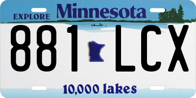 MN license plate 881LCX