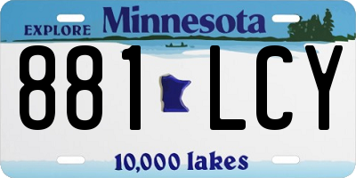 MN license plate 881LCY