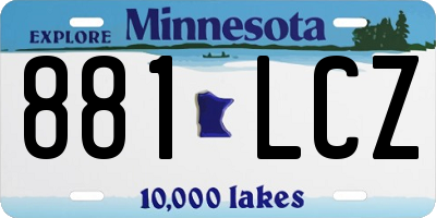 MN license plate 881LCZ