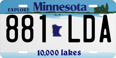 MN license plate 881LDA