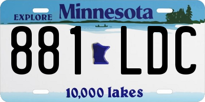 MN license plate 881LDC