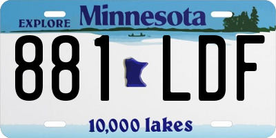MN license plate 881LDF