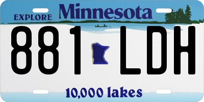 MN license plate 881LDH