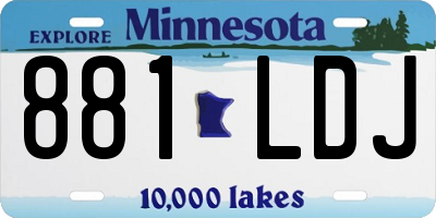 MN license plate 881LDJ