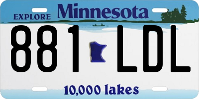 MN license plate 881LDL