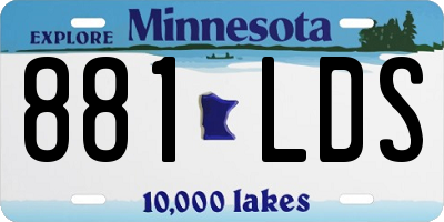 MN license plate 881LDS
