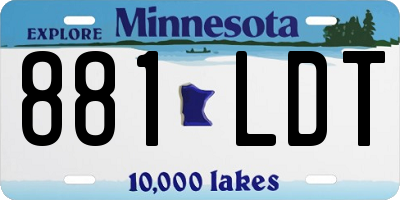 MN license plate 881LDT