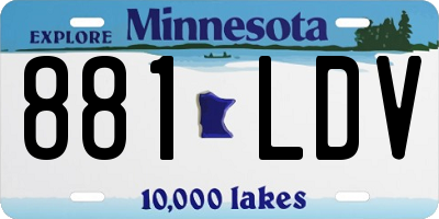 MN license plate 881LDV