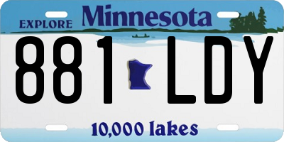 MN license plate 881LDY