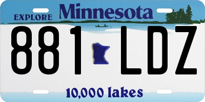 MN license plate 881LDZ