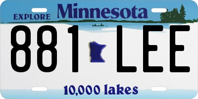 MN license plate 881LEE