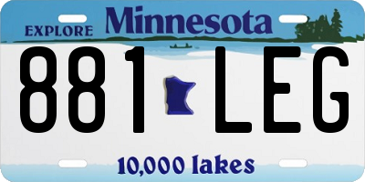 MN license plate 881LEG