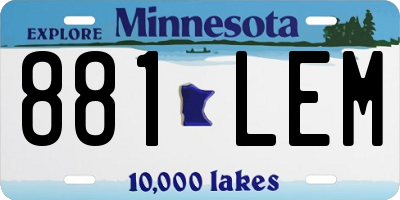 MN license plate 881LEM