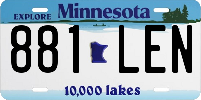 MN license plate 881LEN