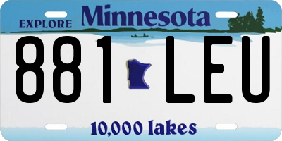 MN license plate 881LEU