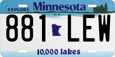 MN license plate 881LEW