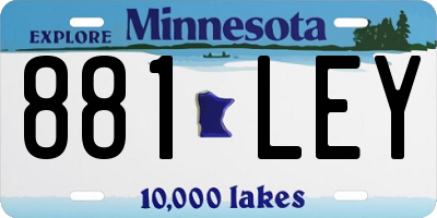 MN license plate 881LEY