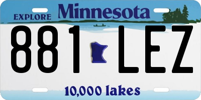 MN license plate 881LEZ