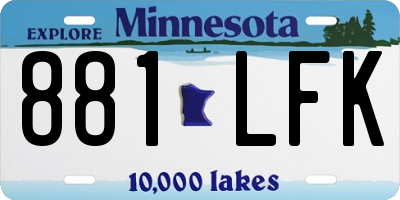 MN license plate 881LFK