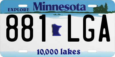 MN license plate 881LGA
