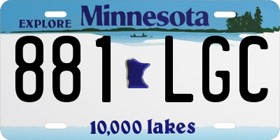 MN license plate 881LGC