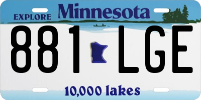 MN license plate 881LGE