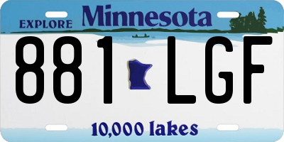 MN license plate 881LGF