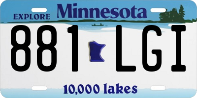 MN license plate 881LGI