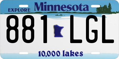 MN license plate 881LGL